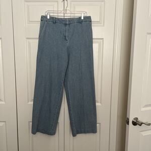 LOFT Outlet High Rise Trouser Wide Leg Jeans Blue Size 10